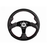 Pro Armor Force Steering Wheel - 13" Circle (Black w/red stitching) W/hub For  All RZRs