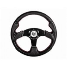 Pro Armor Force Steering Wheel - 13" Circle (Black w/red stitching) W/hub For  All RZRs